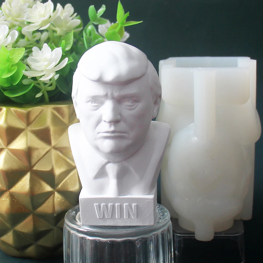 US President Trump's Character Image Silicone Mold April Fool's Day Gift Candle Gypsum Mould Statue Handicraft Professional