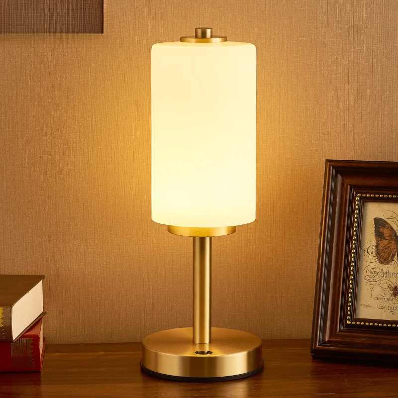 

Touch bedroom bedside lamp minimalist all copper bedside table romantic night lamp