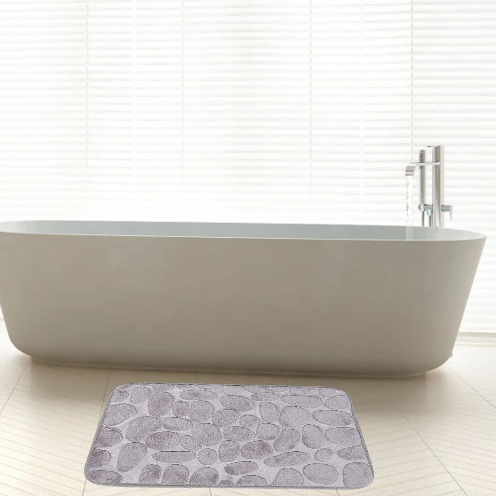 1Pcs Pebble Pattern Non-Slip Floor Mat Soft Comfortable Bathroom Living Room Bedroom Decorative Anti-Skid Ground Mat Creative
