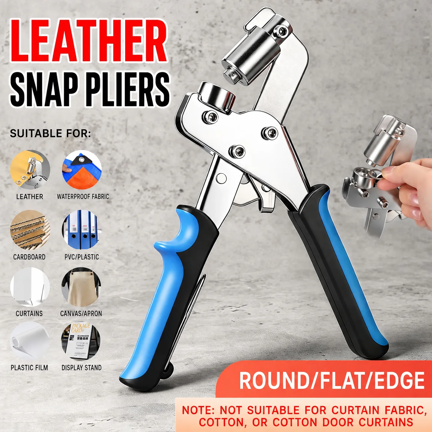 6mm / 10mm Eyelet Pliers Kit Tools Portable Hand Press Metal Grommet Hole Punch Plier for Leather Canvas Clothing DIY Tarp Ring