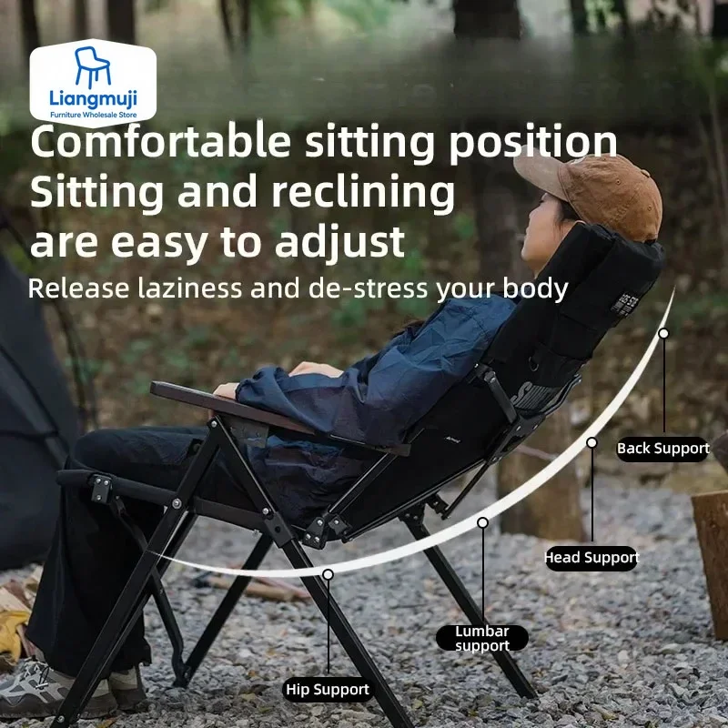 Shinetrip كرسي محمول خارجي قابل للطي بأربع سرعات قابل للتعديل متعدد النقاط دعم سبائك الألومنيوم كرسي للاستعمال الخارجي الصيد التخييم #4