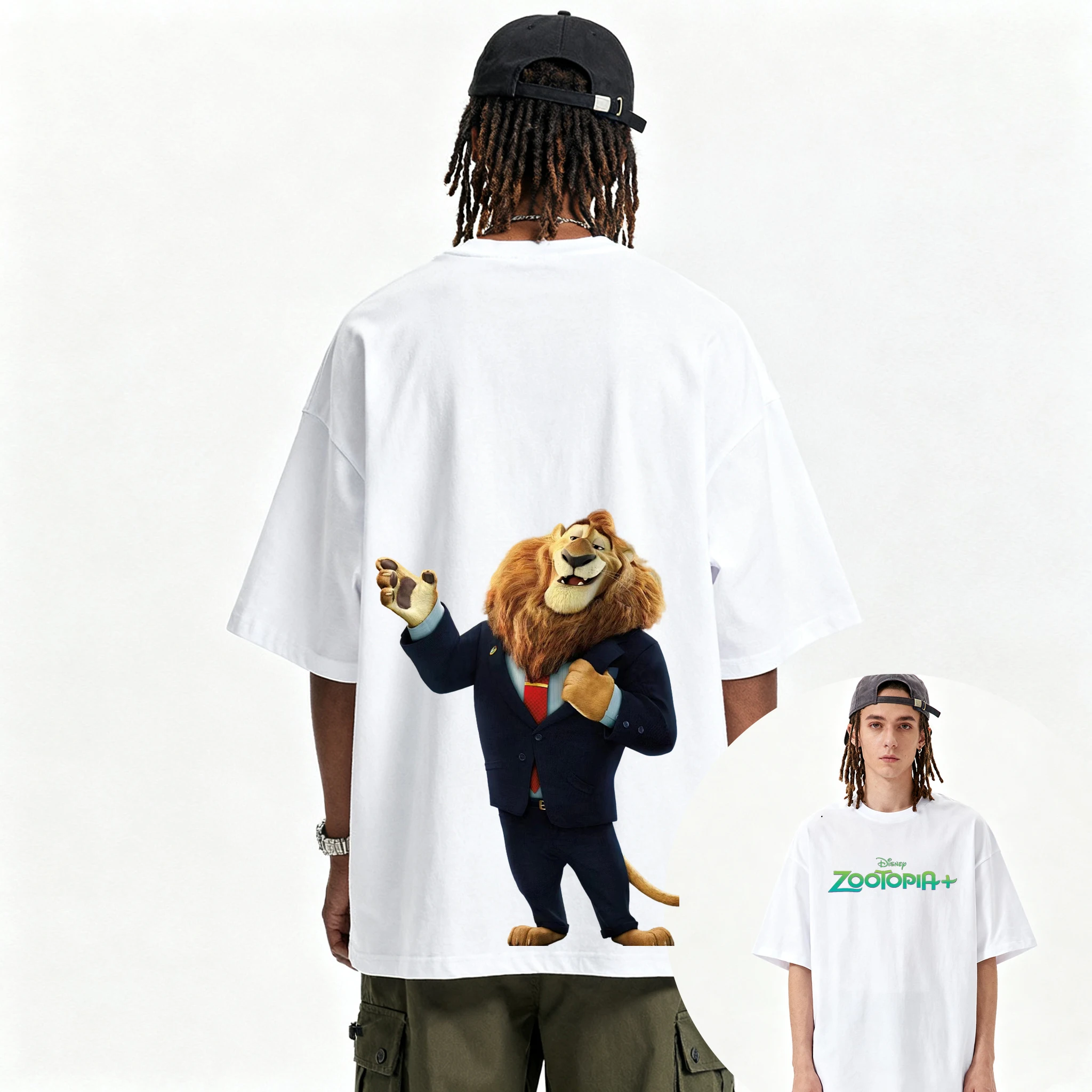 디즈니 Zootopia 만화 힙합 그래픽 티셔츠 여름 패션 스포츠 순수 코튼 남성 티셔츠 아동 의류 티 Y2k 여성