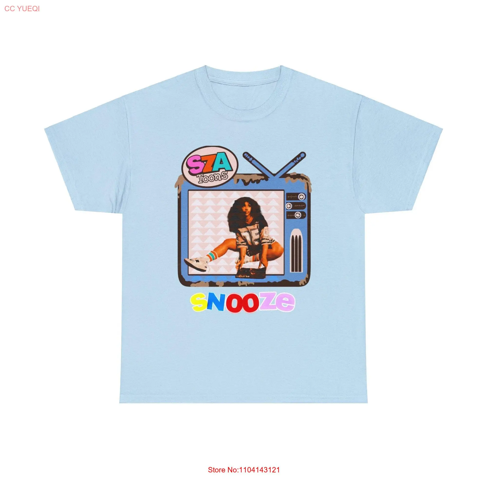 SZA Toons Snooze Fun Colorful T shirt long or short sleeves