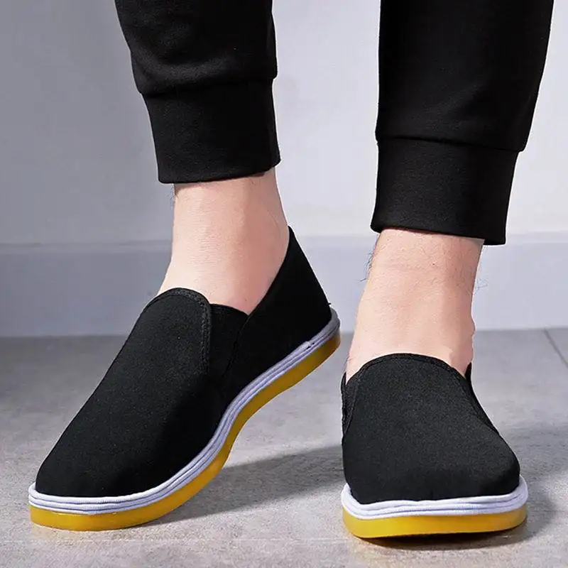 

Old Beijing Canvas Shoes Men's Winter Anti-slip Breathable Work Casual Slip-ons Soft Bottom Spring Autumn Black Canvas Shoes