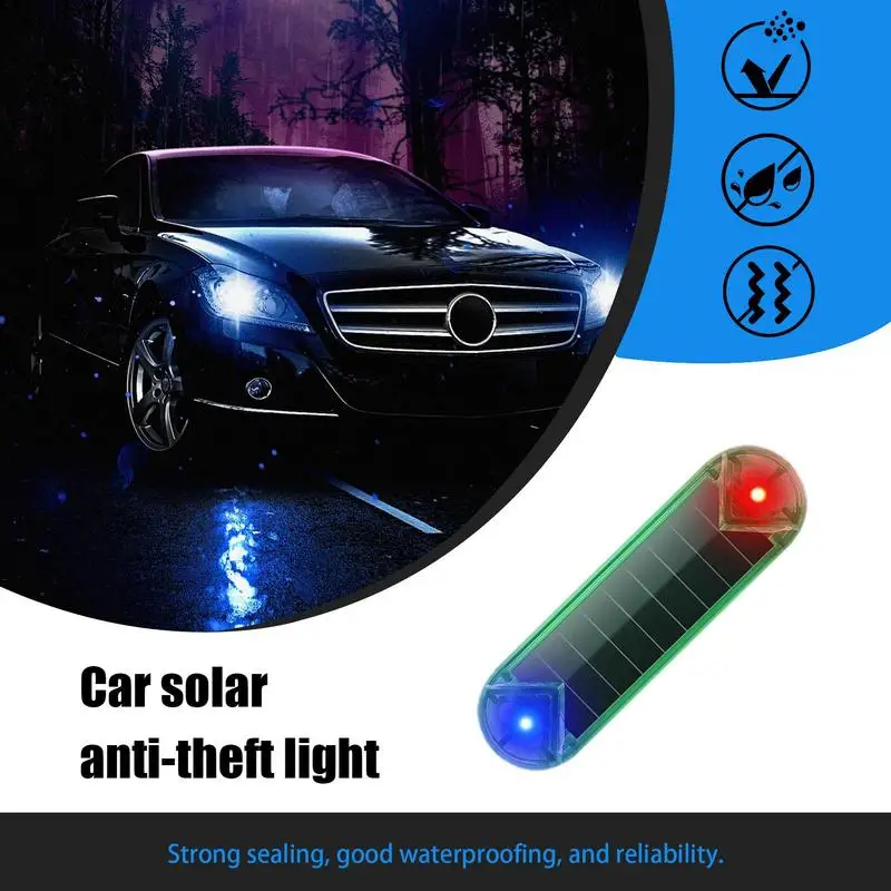 Solar Anti Theft Car Warning Light Simulation Warning Lights Flashing Security Light Car Security Anti Theft Device For Car