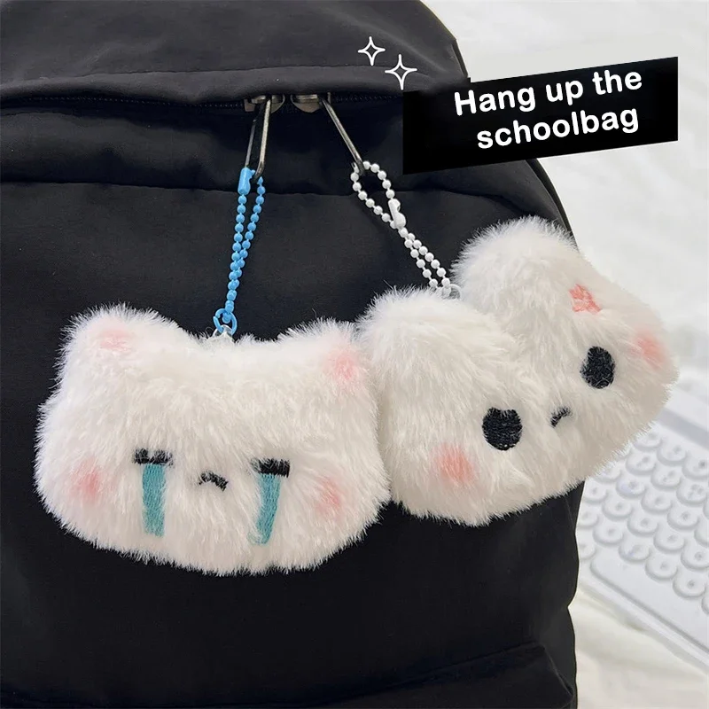 Cute Squeak Plush Keychain Pendant Sweetheart Toy Backpack Bag Pendant Cartoon Soft Doll Key Chains Bag Decoration Couple Gifts