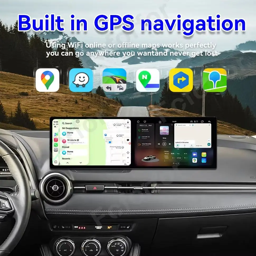 

Автомобильный радиоприемник с двойным экраном Android 15, GPS-навигация для Mazda 2 2020-2024, мультимедийный плеер, стерео Carplay, головное устройство, стереохост