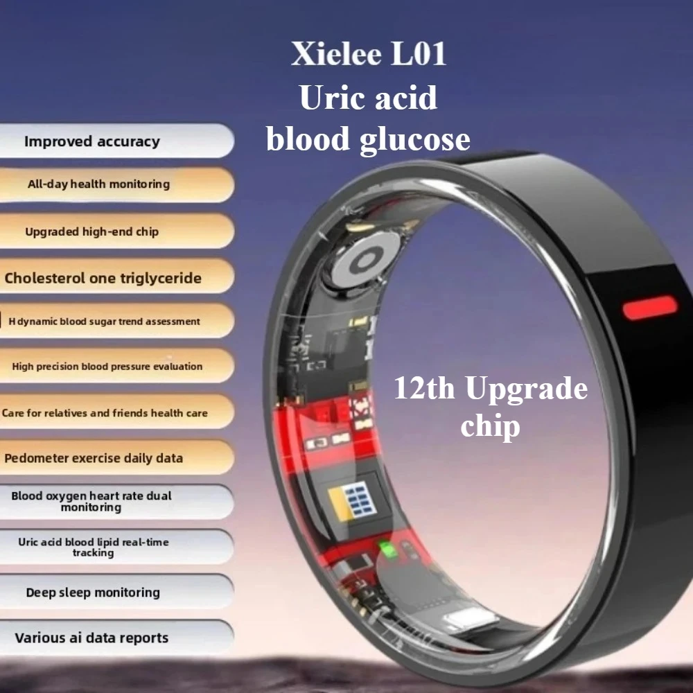 XIELEE L01/L03 Update Titanium Alloy Smart Sports Ring Waterproof Blood Oxygen Heart Rate Blood Pressure Blood Sleep Monitoring