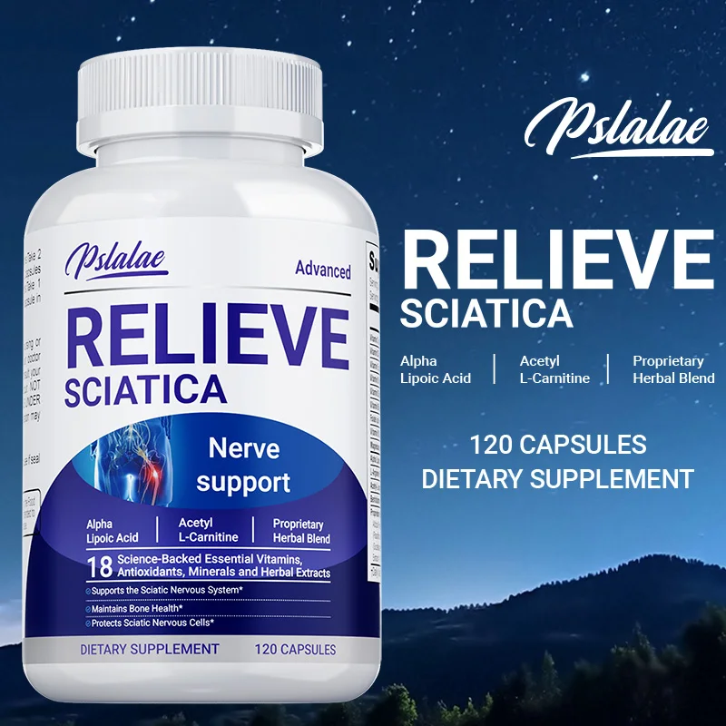 

Relieve Sciatica Capsules - Antioxidant, Supports Sciatic Nerve Health, Soothes Nerves, Relieves Spasms, Boosts Energy