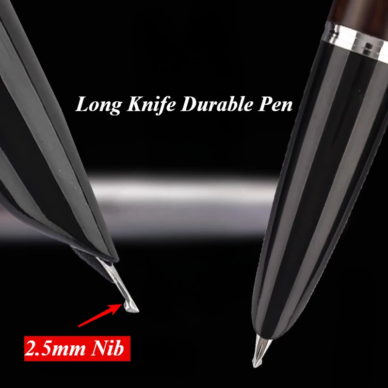 

Long Knife Durable Pen Fountain Pen Double-layer Nib 2.5mm Hooded Nibs Hand Polished Vintage Tip Art Collector Calligraphy Pen