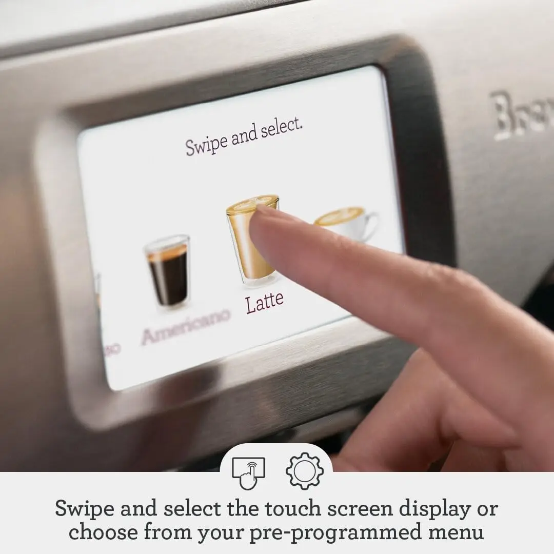 Espressomachine met molen en automatische melkopschuimer, espressomachine met touchscreen en seconden opwarmen