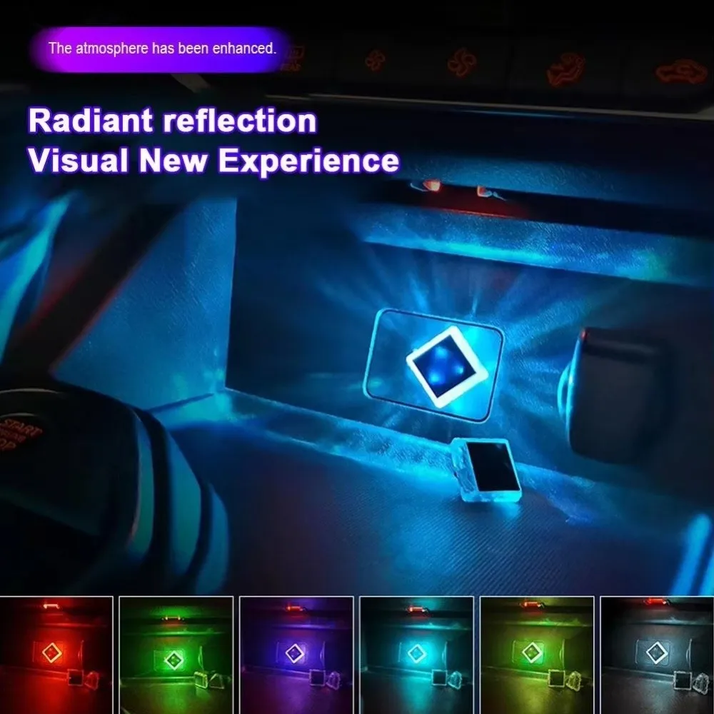 

Новый многоцветный автомобильный окружающий свет, простая установка, маленькая автоматическая лампа для чтения, светодиодный атмосферный светильник USB/Type-C, интерьер автомобиля