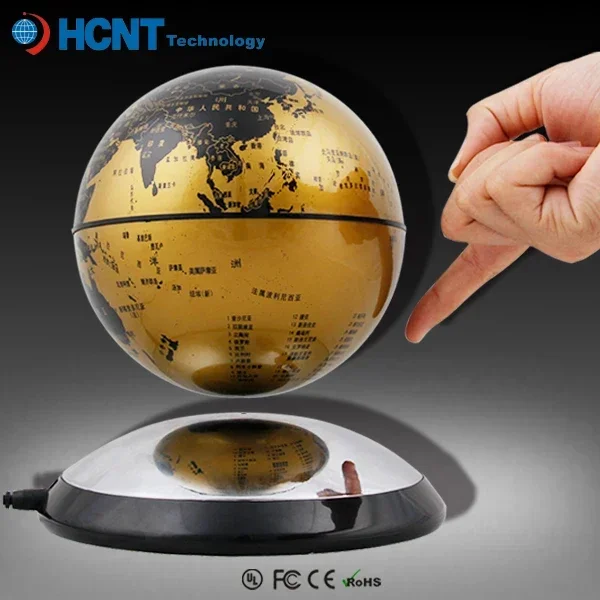 Suspended floating display  levitating rotating globe