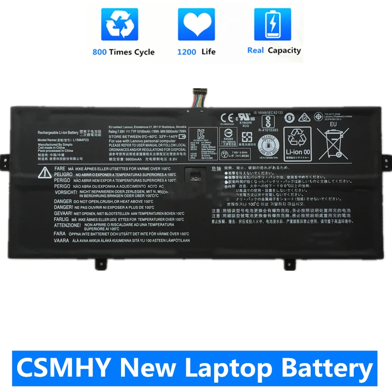 CSMHY NEW L15M4P23 Laptop Battery For Lenovo L15M4P21 L15C4P22 L15C4P21 YOGA 910-13IKB YOGA 5 PRO 512G YOGA 910 13 80VF