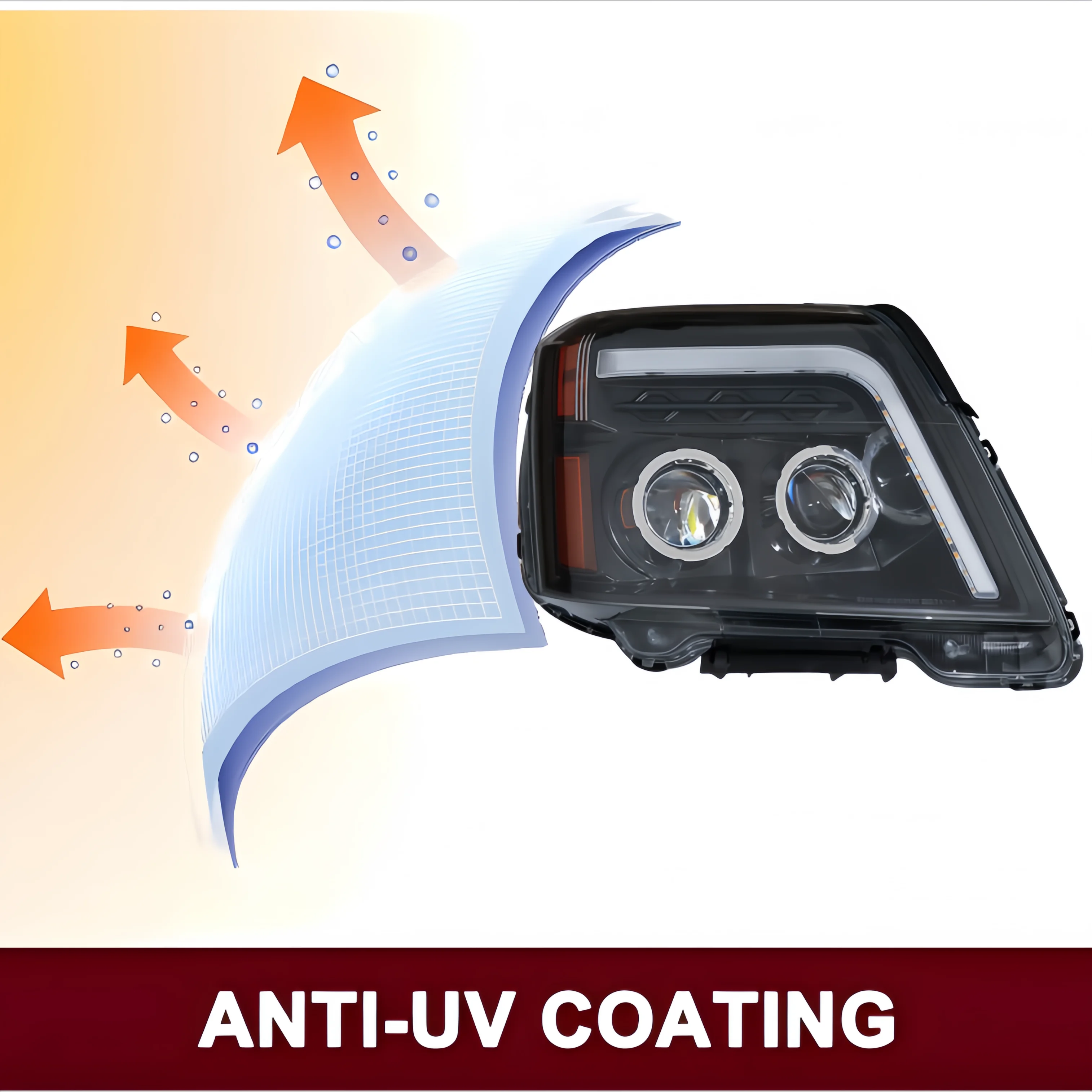 1 قطعة مصابيح أمامية LED مناسبة لمصابيح التضاريس GMC 2010-2015 النسخة الأمريكية #4