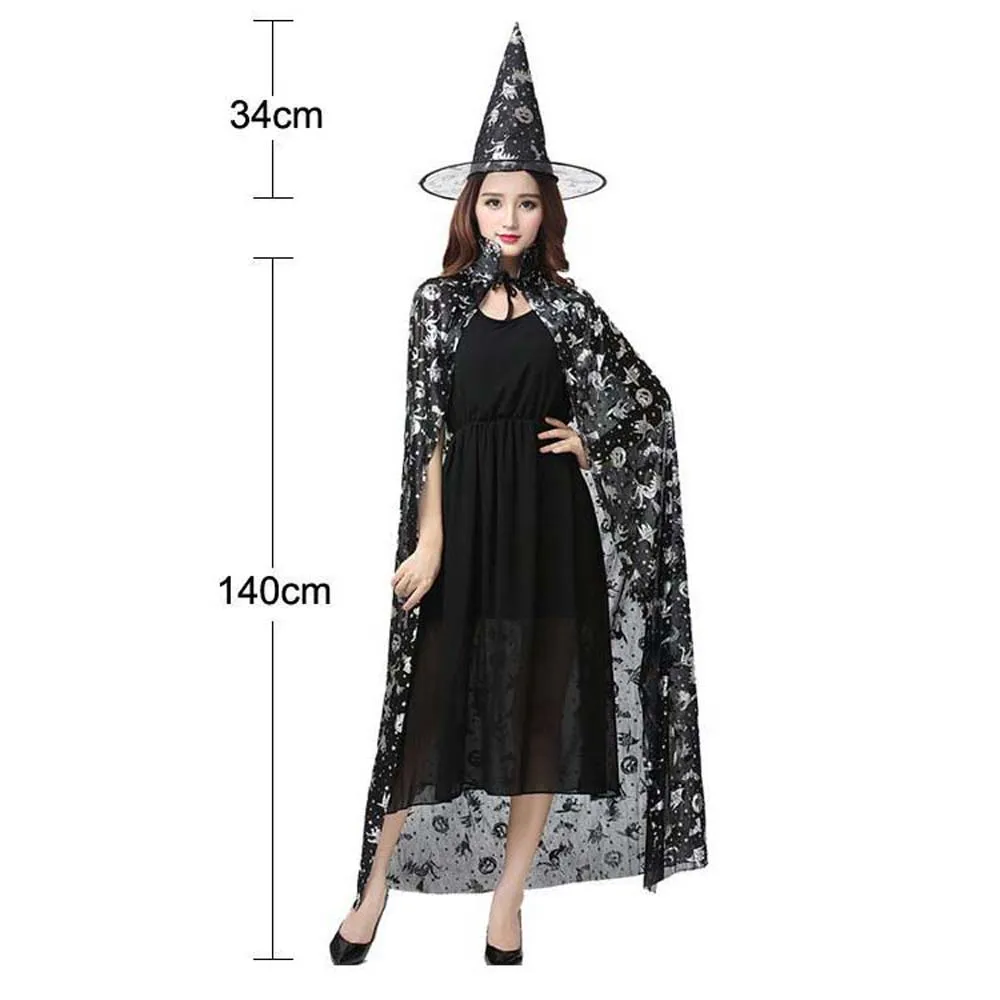 Trendy Performance Costumes Halloween Cloak Sets Pumpkin Witch Caps Scary Costumes Bat Hat Ghost Wizard Robe Party Show