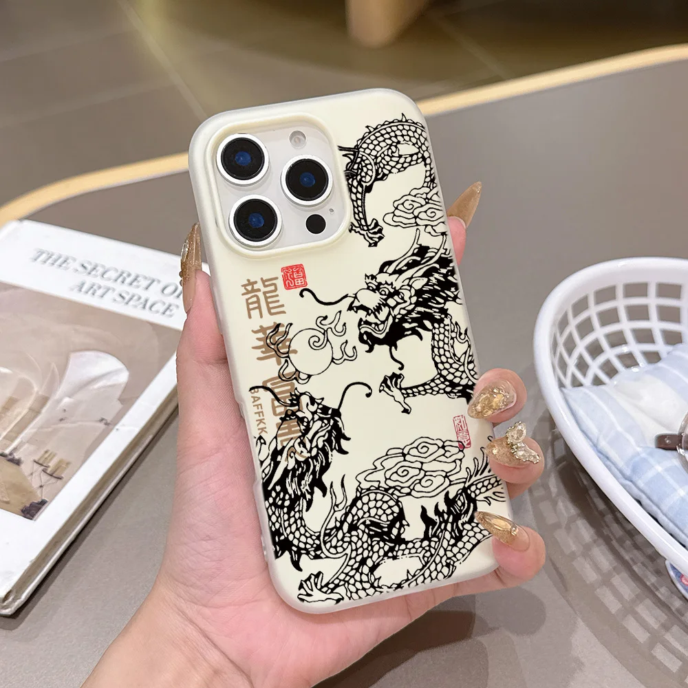 Art Chinese Dragon Matte Candy 2 in 1 Phone Case for Motorola Moto Edge G Stylus 60 G64 G73 G54 G24 50 Fusion Neo Pro 4G 5G