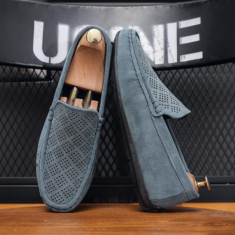 Men Loafers Hollow Breathable Casual Men Driving Shoe Summer Slip-on Business Work Shoes Luxury Men\'s Sneakers Zapatos De Hombre