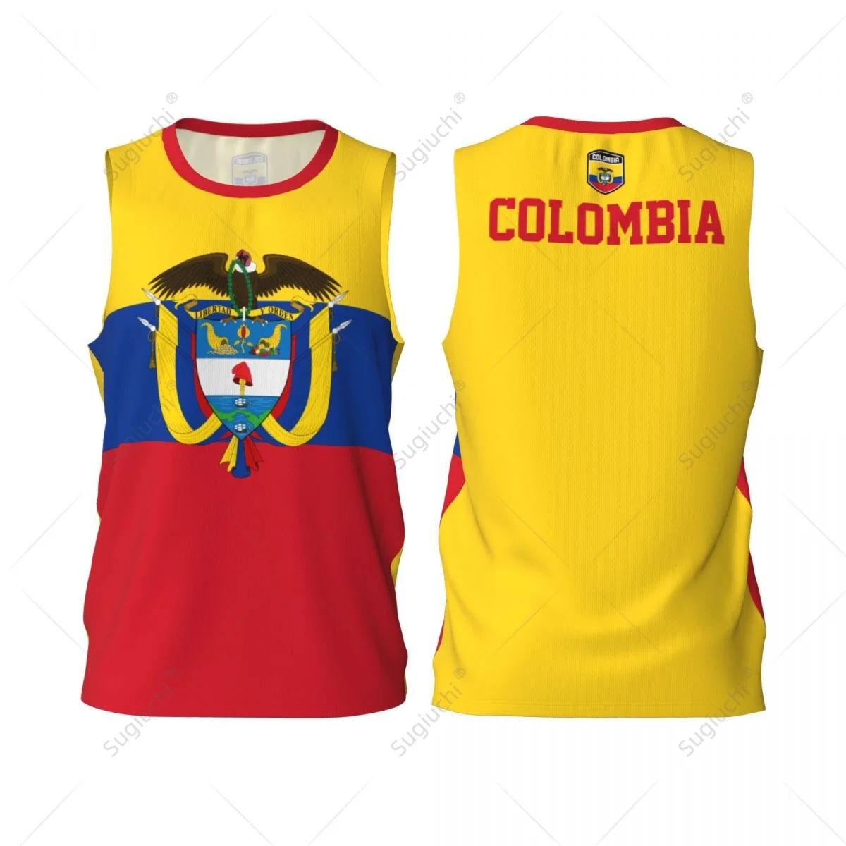 Colombia Flag Men Basketball Sports Jersey Running Fitness Multifunction Sleeveless tshirt Exclusive Custom Name Nunber