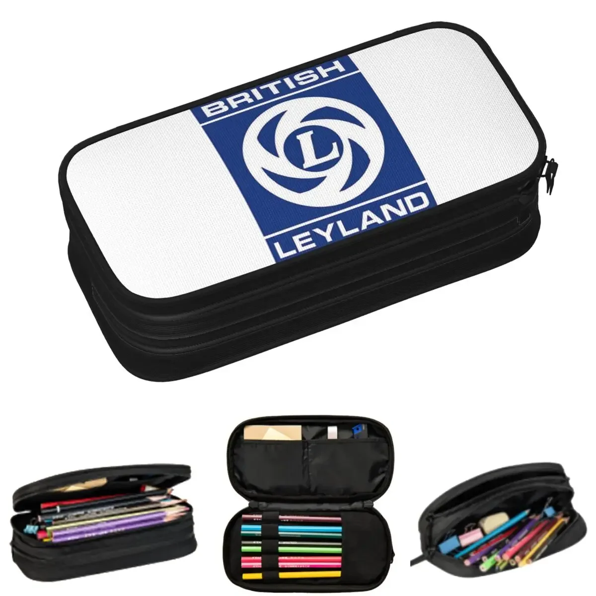 

British Leyland Logo Pencil Cases for Student School Pen Box Pencil Bag Big Capacity Pencil Pouch Storage Stationery Supplies
