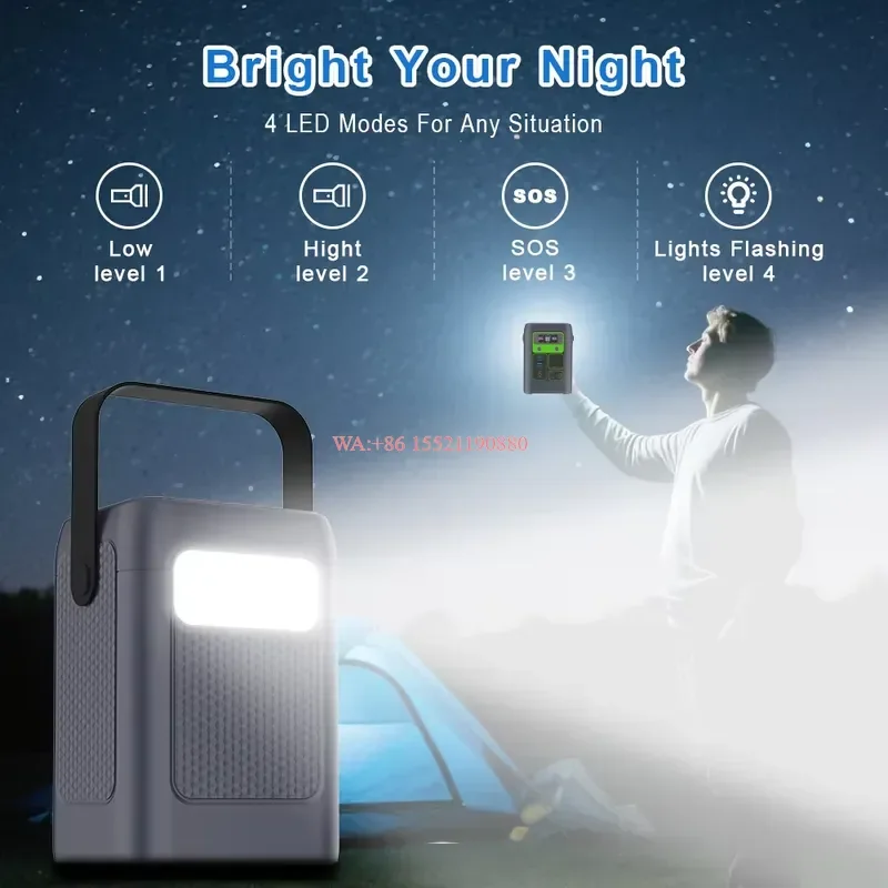 WMWMNU for US Warehouse Professional 200W Power Station Solar Generator 45W Panel Power Bank Station for Phone Laptop CPAP