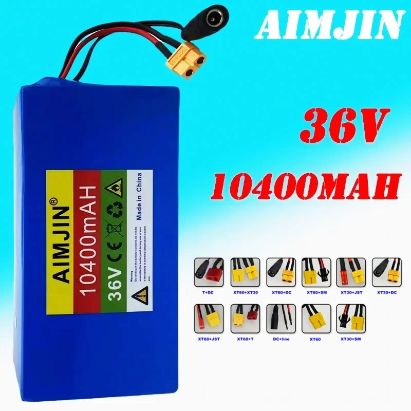 

High-Capacity 36V 10.4Ah 18650 Lithium 10S4P Battery Pack 750W 1000W for Bicycle Scooter with BMS - Electric Vehicle Battery