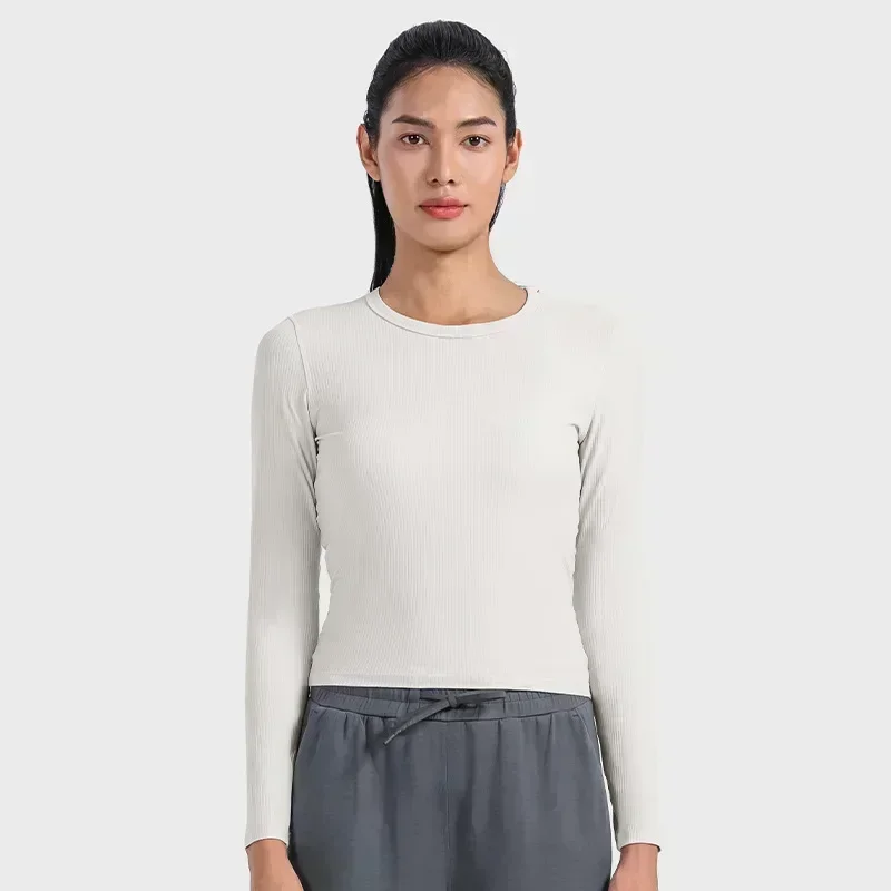 

Lemon Women All It Takes Ribbed Sports Long Sleeve T-shirt Elastic Long Sleeve Shirt Breathable Quick Drying Running Fitness Top