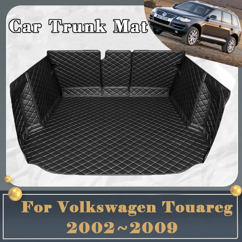 Car Trunk Mat For VW Volkswagen Touareg 7L 2002~2009 5seat Dirt-resistant Fully Trunk Mat Rear Cargo Tray Car Accessories