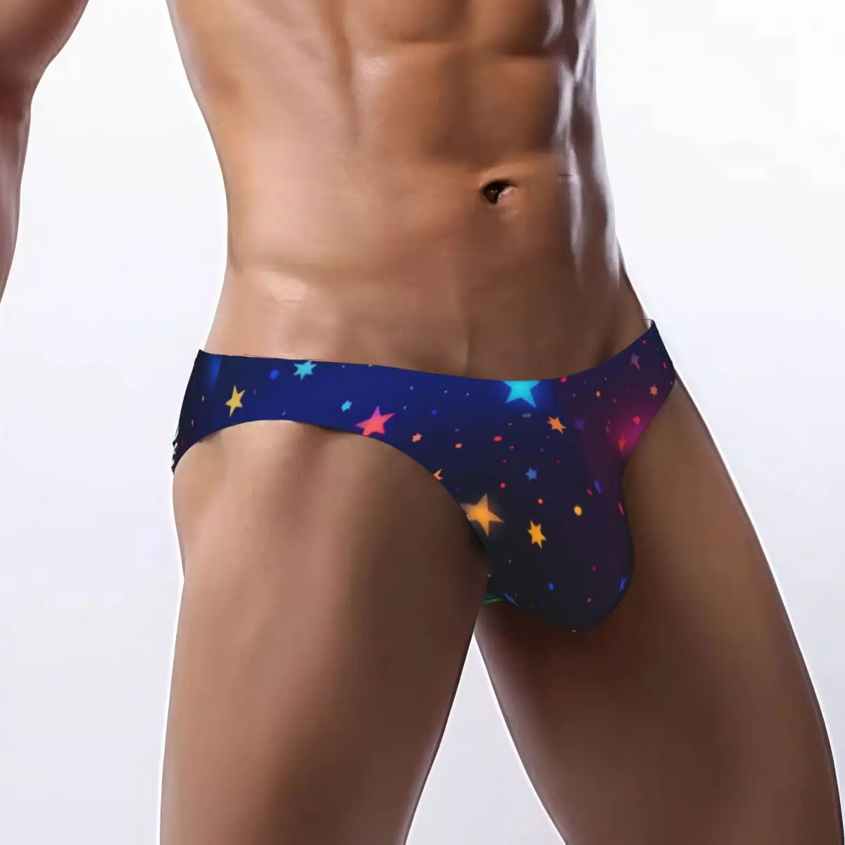 Men's Panties Colorful Cosmic Space Background With Stars Nebula Man Briefs Sexy Underwear Male Bikini Underpants High Quality