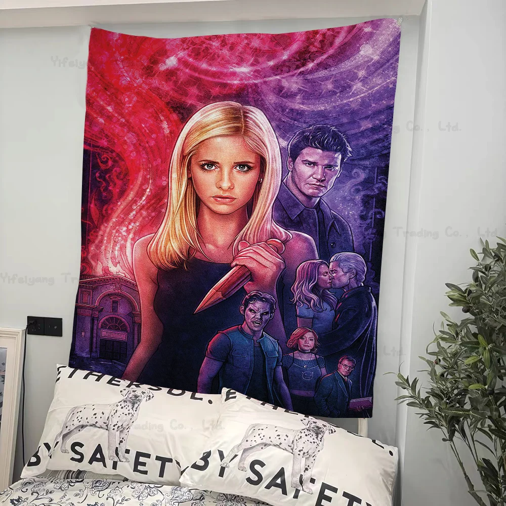 

Buffy The Vampire Slayer Anime Tapestry Hippie Flower Wall Carpets Dorm Decor Wall Hanging Home Decor