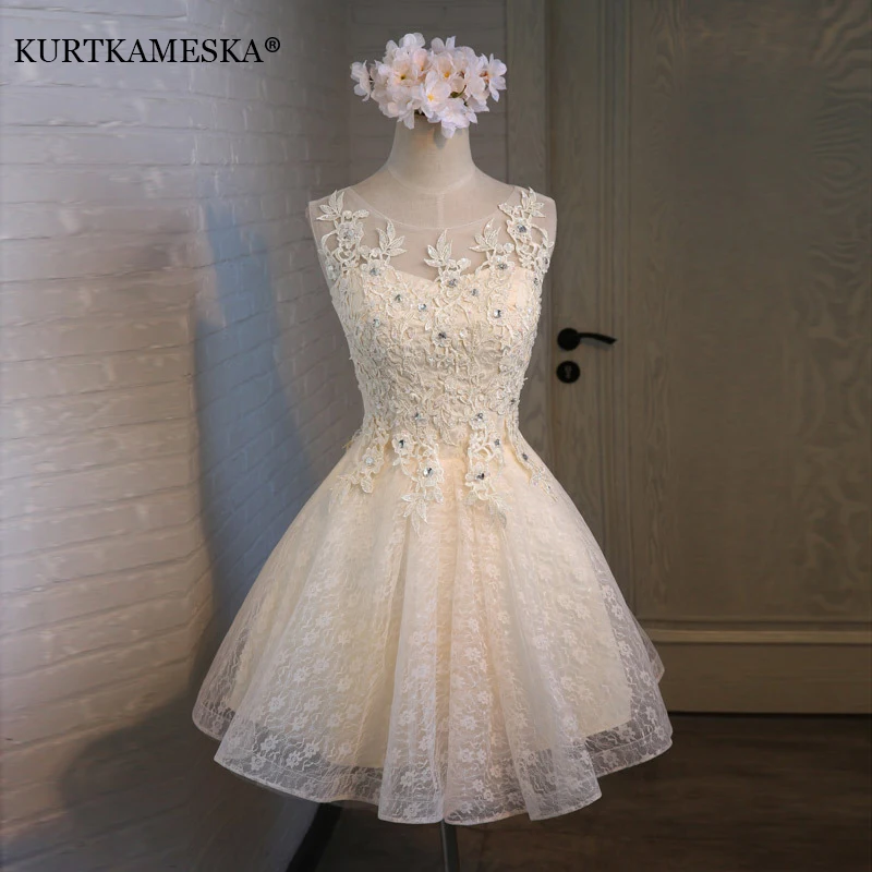 

Elegant Wedding Bridesmaid Guest Mini Summer Dresses For Women 2025 White Chiffon Lace Luxury Diamonds Evening Party Dress