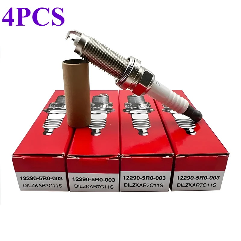 4PCS/lot DILZKAR7C11S 90137 Dual Iridium Spark Plugs For Honda Fit 2015-2018 1.5L DILZKAR7C-11S 12290-5R0-003 122905R0003