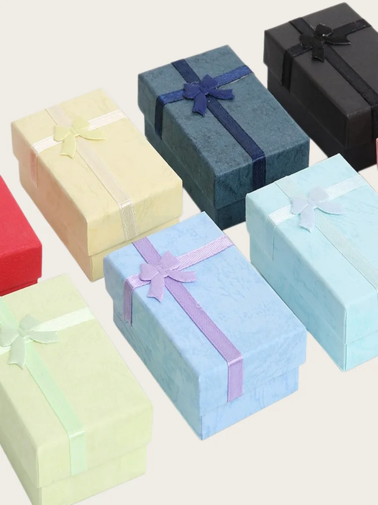 Lote de 12 Cajas de Papel para Exhibición de Joyería de 5x8cm, Caja Organizadora para Collares, Pendientes y Anillos
