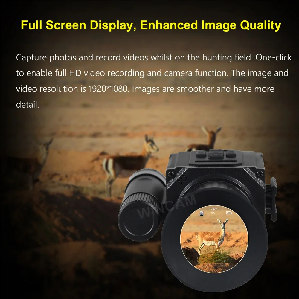 NK008 Digital Night Vision Scope 5X Zoom Infrared Hunting Camera Riflescope HD 1080P Video Record Monocular Night Vision Device