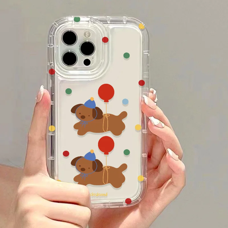 Cartoon Sausage Dog Phone Case For iPhone 17 Pro Case iPhone 14 16 11 13 12 15 Pro Max Air 16E XR 7 8 Plus SE Shockproof Cover
