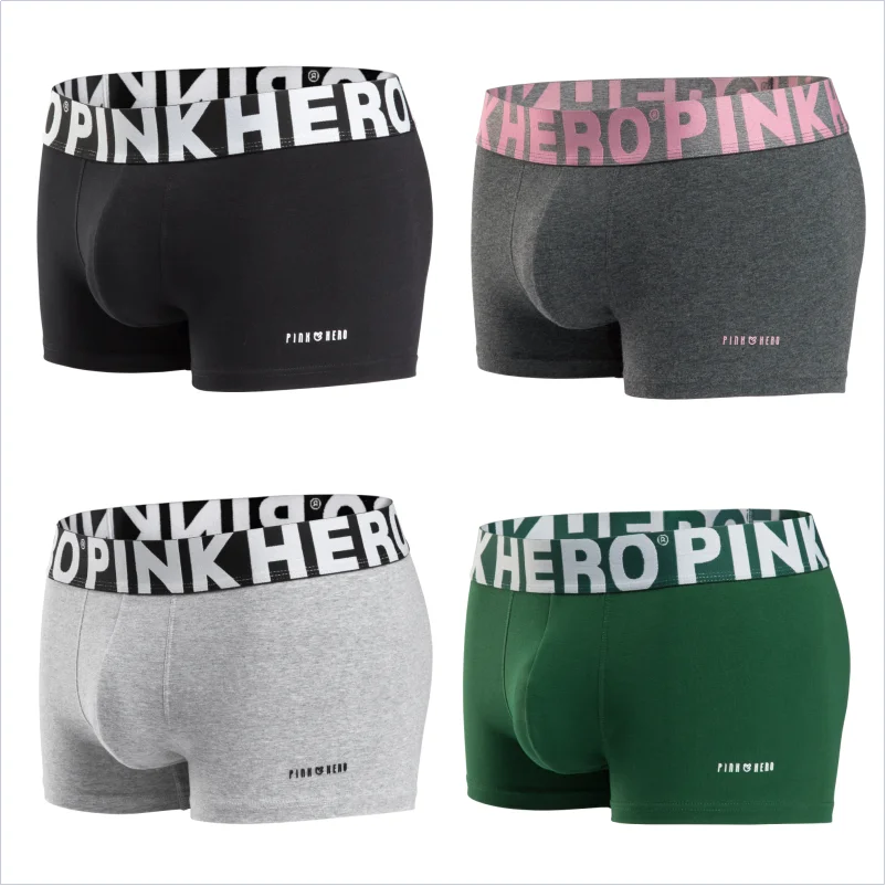 4 Pcs  PINKHERO  Underpants For Men,Including High Quality Comfy And Soft Cotton Underwear Boxer Briefs,Calzoncillos Hombre