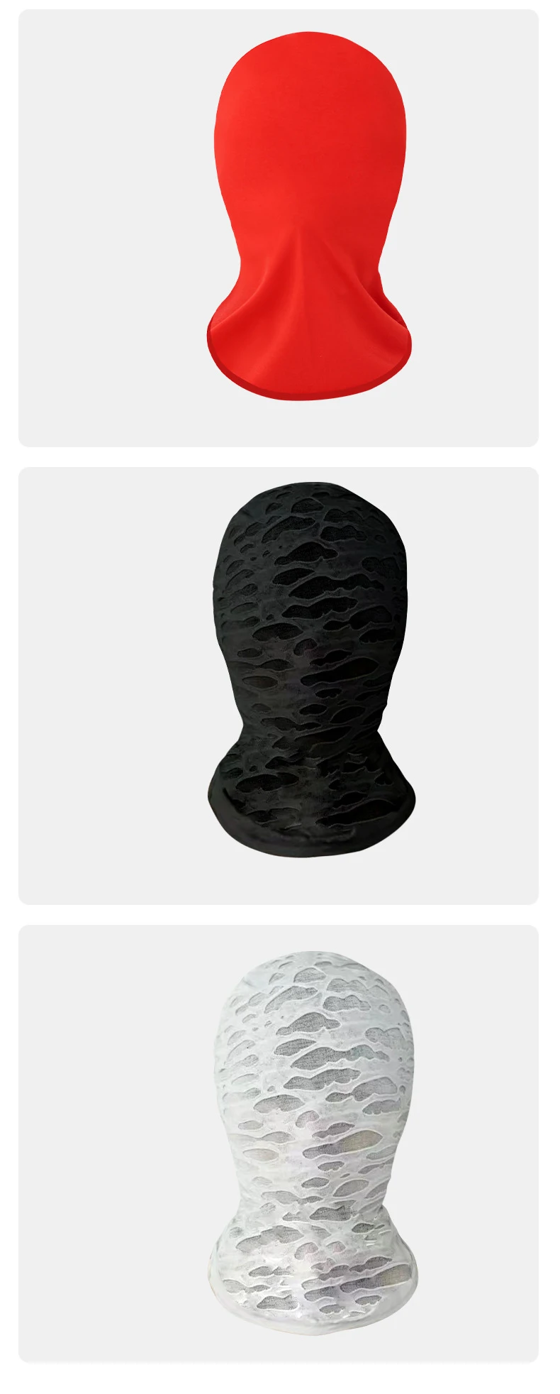 Balaclava Sommer Vollgesichtsmaske Atmungsaktiv Transparent UV-Schutz Gesichtsbedeckung Elastisch Halloween Rollenspiel Eisseide Cosplay – Detail 6