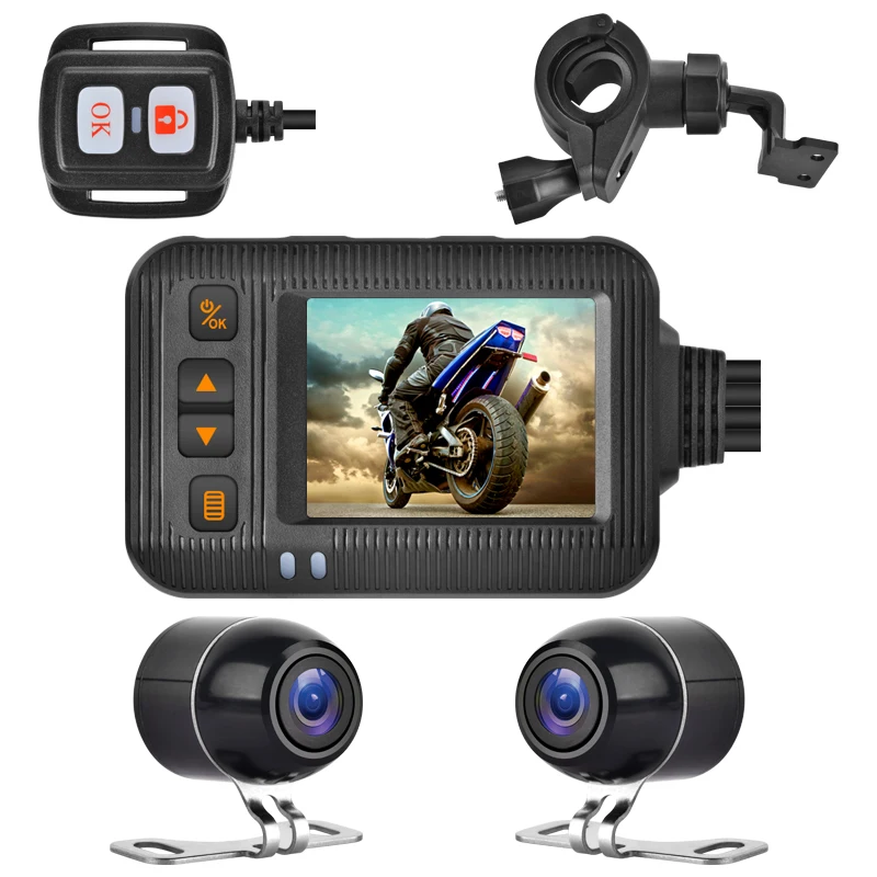 1080P 2Inch 3 Inch Waterproof Motorcycle Camera DVR Motorcycle Dashcam Black Night Vision Box Front & Rear Camera Video Recorder