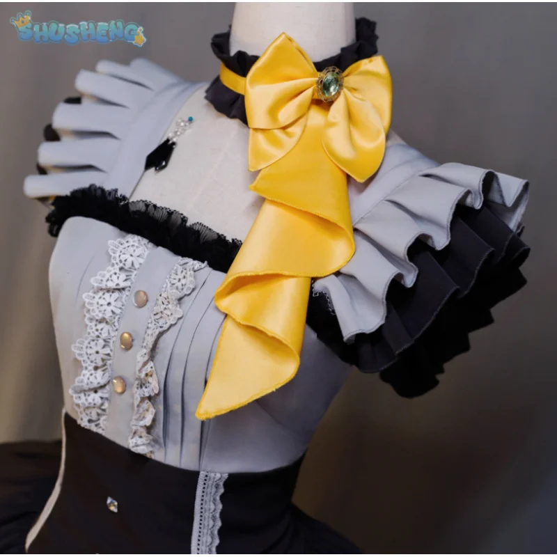 أنيمي لعبة الأزرق الأرشيف تأثيري Iochi ماري النساء هالوين فتاة فستان قلادة قبعة أغطية الرأس الجوارب فستان كامل كرنفال زي