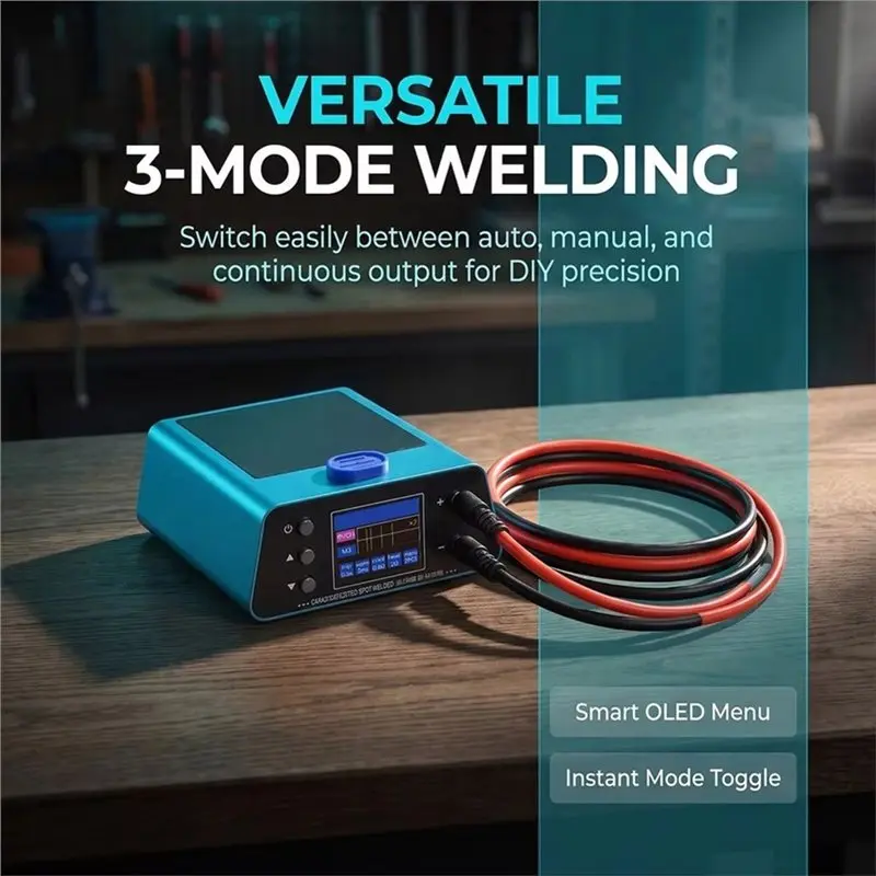 ABUH-Dual Pulse Supercapacitor 5500W Adjustable 3 Gears Portable Battery Spot Welder Pen For DIY Battery EU Plug