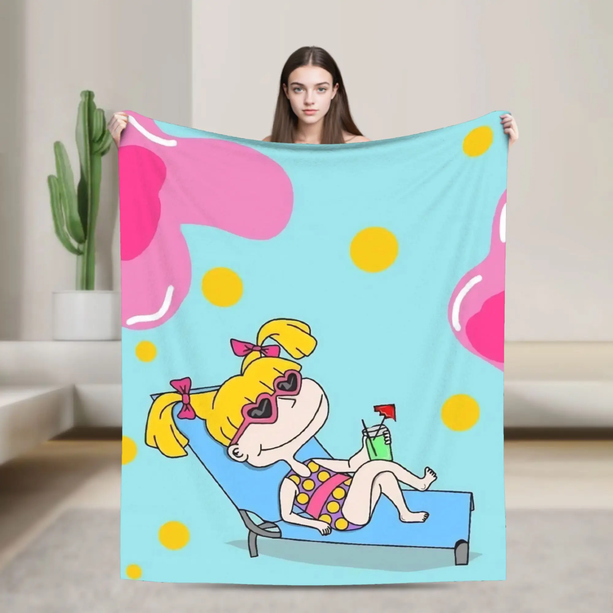 Cartoon R-Rugrats Blanket Multi-size Warm Cozy Fluffy  Throw Blankets for Sofa Couch and Bed