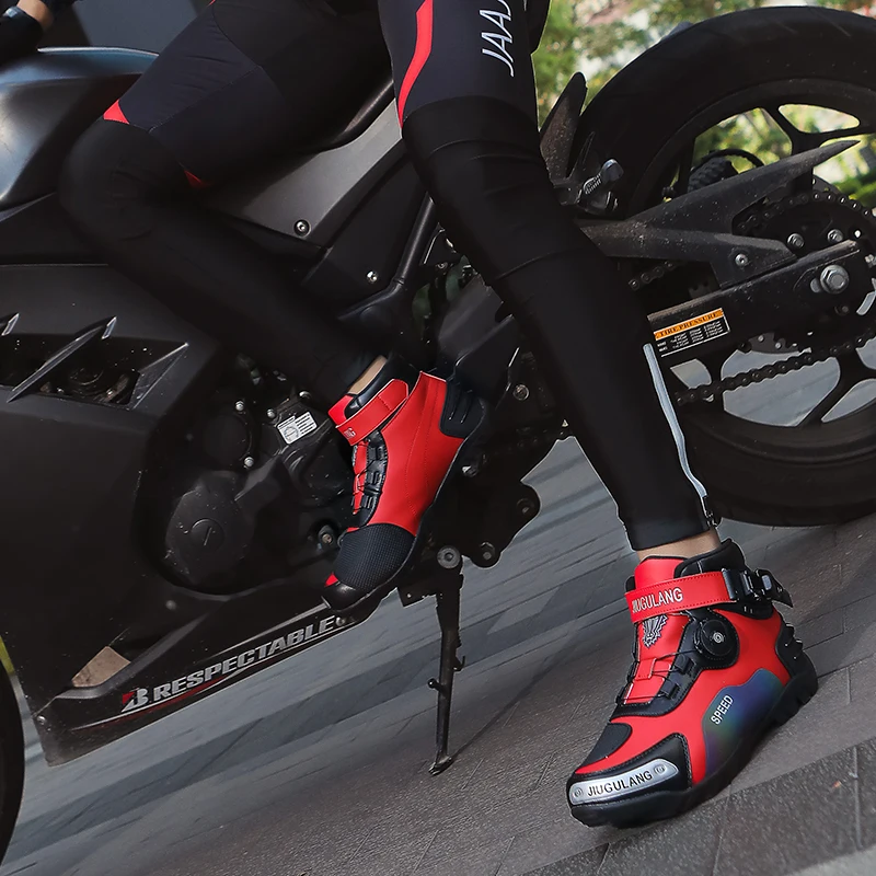 

New Motorcycle Boots Men Women Knight Outdoor Riding Anti-slip Winter Sneakers Shoes Bicycle Mountain Racing Road Speed Autumn