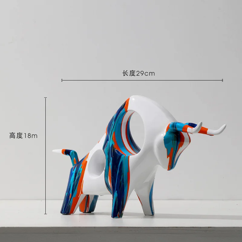 Painted Art Splashing Color Cow Decoration Light Luxury Creative Room TV Cabinet Entrance Model Room Desktop Decoration Gift - Image 5