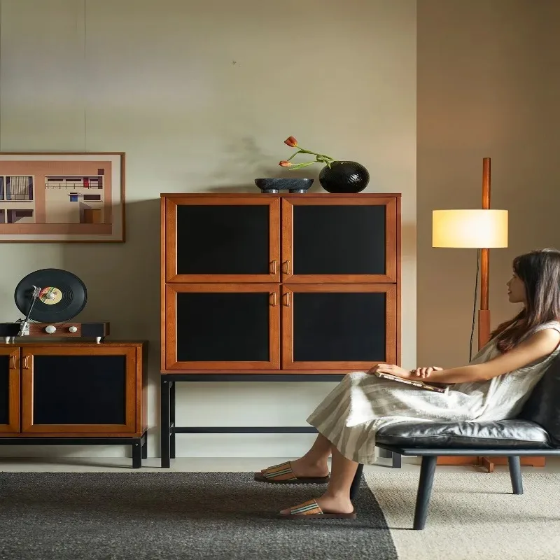 سحابة جناح خزانة جانبية الفرنسية الرجعية خشب متين تخزين بسيط المنزلية القرون الوسطى تخزين اللون مطابقة خزانة Z #1