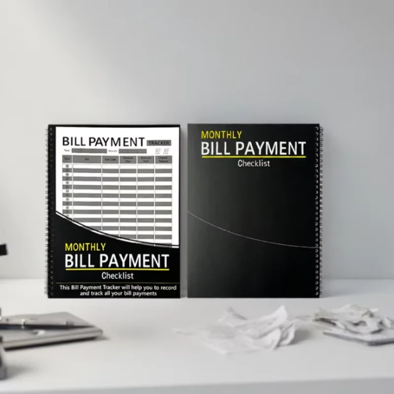 1 pièce - Carnet organisateur de factures domestiques, carnet de suivi mensuel des finances et des dépenses à couverture rigide, gestion du budget