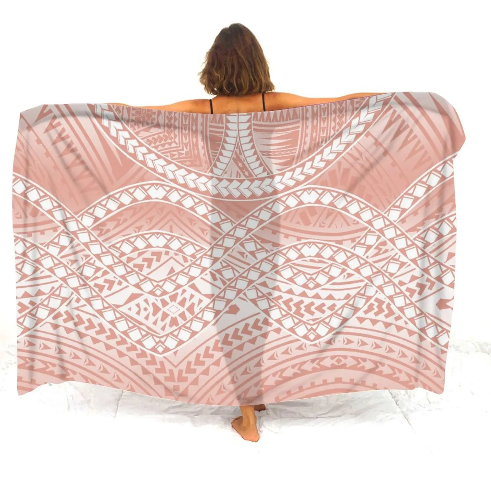 Soft Island Sarong Beach Pool Polynesian Jacket Sarong Custom Print Design Beach Woman One Piece Sarongs Beach Wrap Beach บิกินี่
