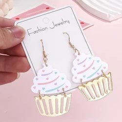 Happy Birthday Earrings for Women Colorful Cake Candles Dangle Drop Earrings Celebration Birthday Holiday Party Jewelry Gifts