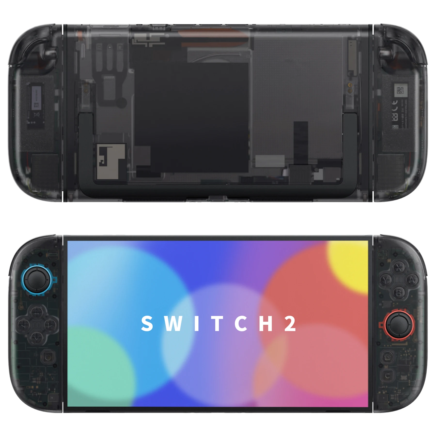 eXtremeRate dla Nintendo Switch 2 DIY Zestaw do samodzielnego montażu obudowy z przyciskami, pełny zestaw obudowy z przyciskami do Joycon 2 - Przezroczysty Czarny — zdjęcie produktu 7