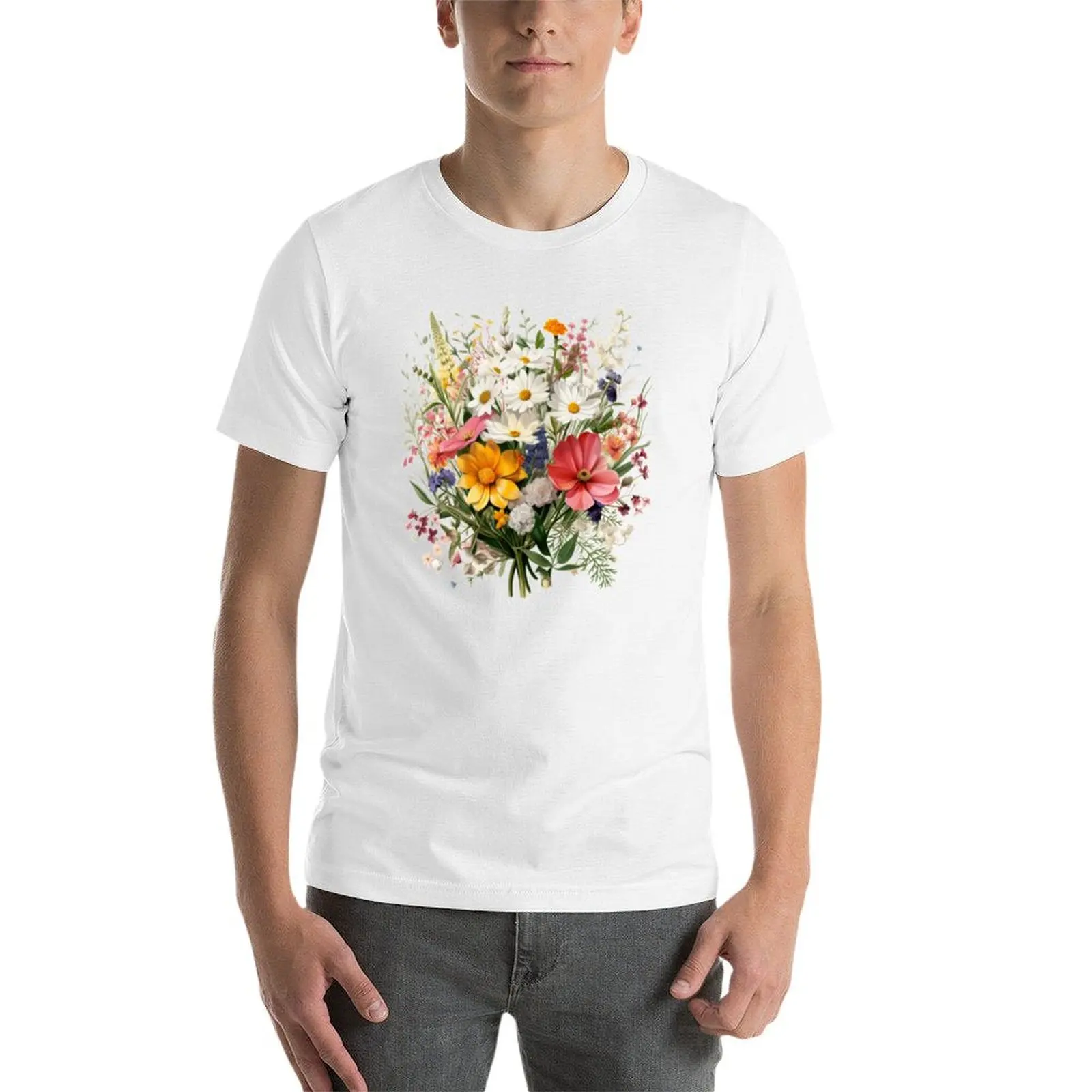 Bouquet Wild Flowers Botanical Flower Nature T-Shirt funny t shirts cotton t shirt personalised T-Shirt