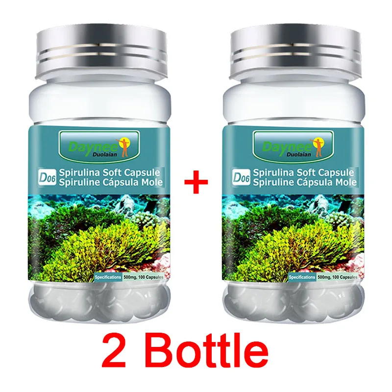 

2 Bottle Spirulina Soft Capsule Helps To Improve Immunity Replenish And Balance Nutrition Every Day